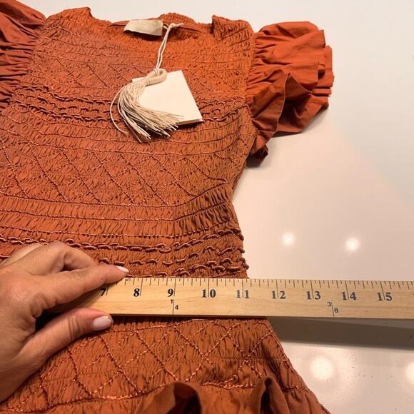 NWT Ulla Johnson Madeline Smocked Dress Clay Handmade Sz 2 MSRP $595 - Picture 10 of 12